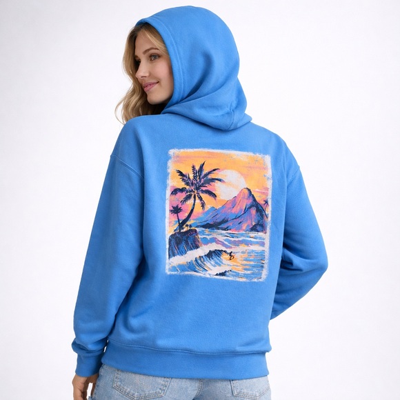 Wild Fable Vibrant Blue Hoodie-Coastal Surf - Picture 2 of 8